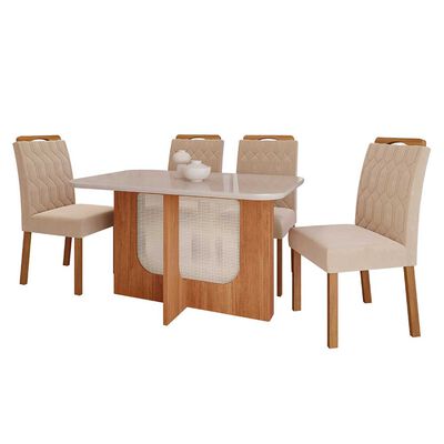 Imagen 1 del producto Juego de comedor Decocasa Louis 4 Sillas Off White