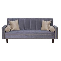 Futón Black Factory Vanguardia 3 Cuerpos Gris Beige