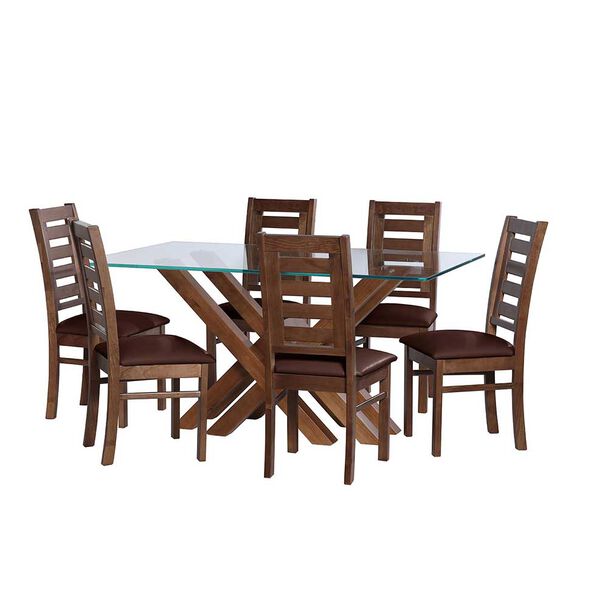 Juego de Comedor Latam Home Merida 6 Sillas Chocolate