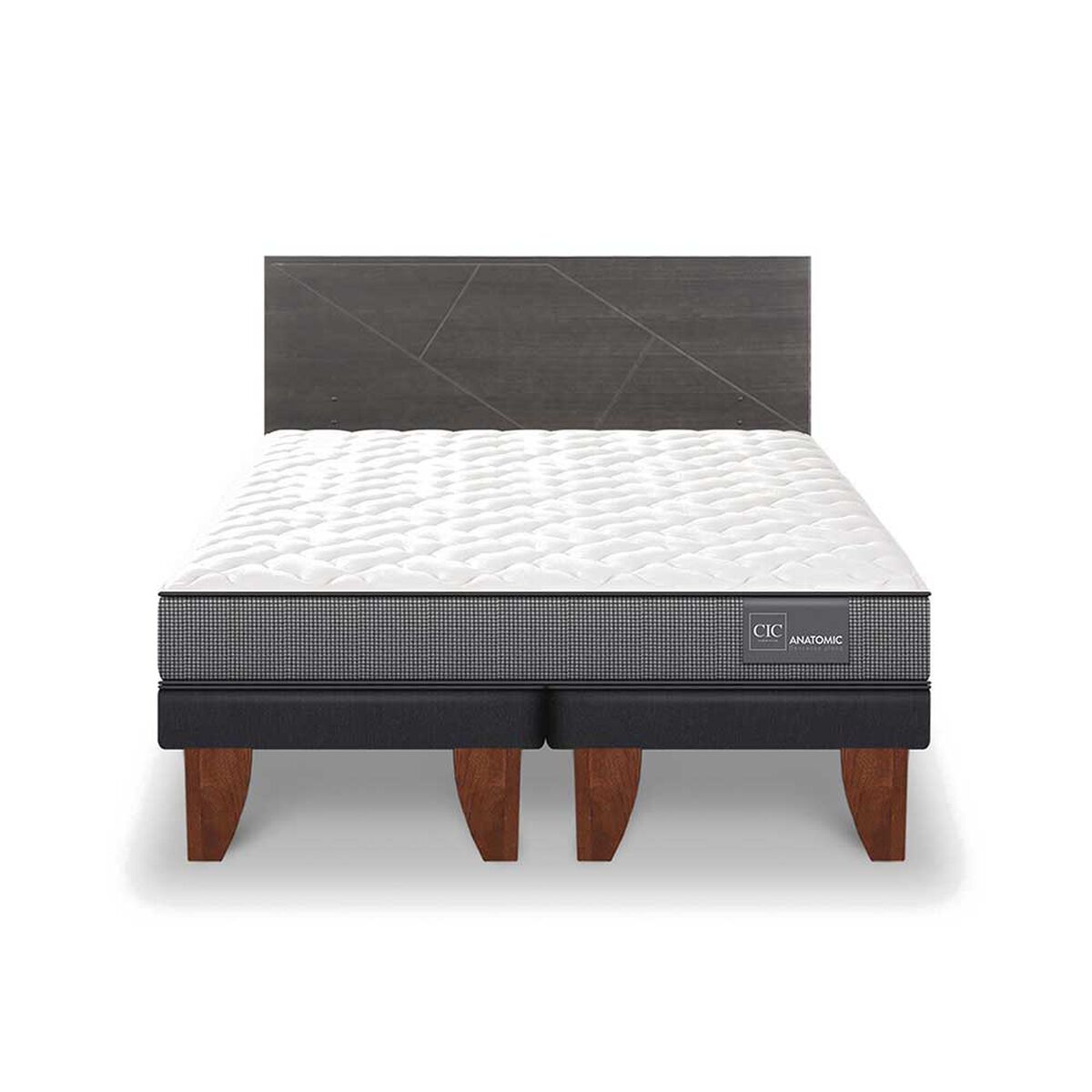 Cama Europea CIC Base Dividida 2 Plazas Anatomic + Respaldo Villarrica