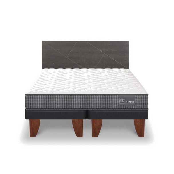 Cama Europea CIC Base Dividida 2 Plazas Anatomic + Respaldo Villarrica