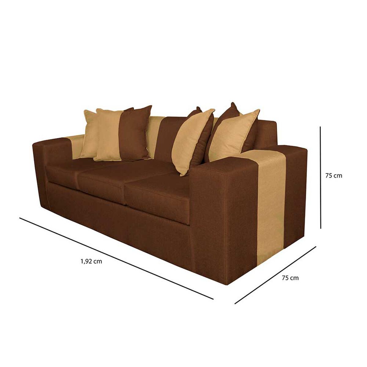 Sofa + 2 Pouff A&M Home Benjamin Café Beige