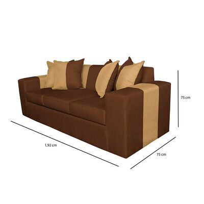 Imagen 2 del producto Sofa + 2 Pouff A&M Home Benjamin Café Beige