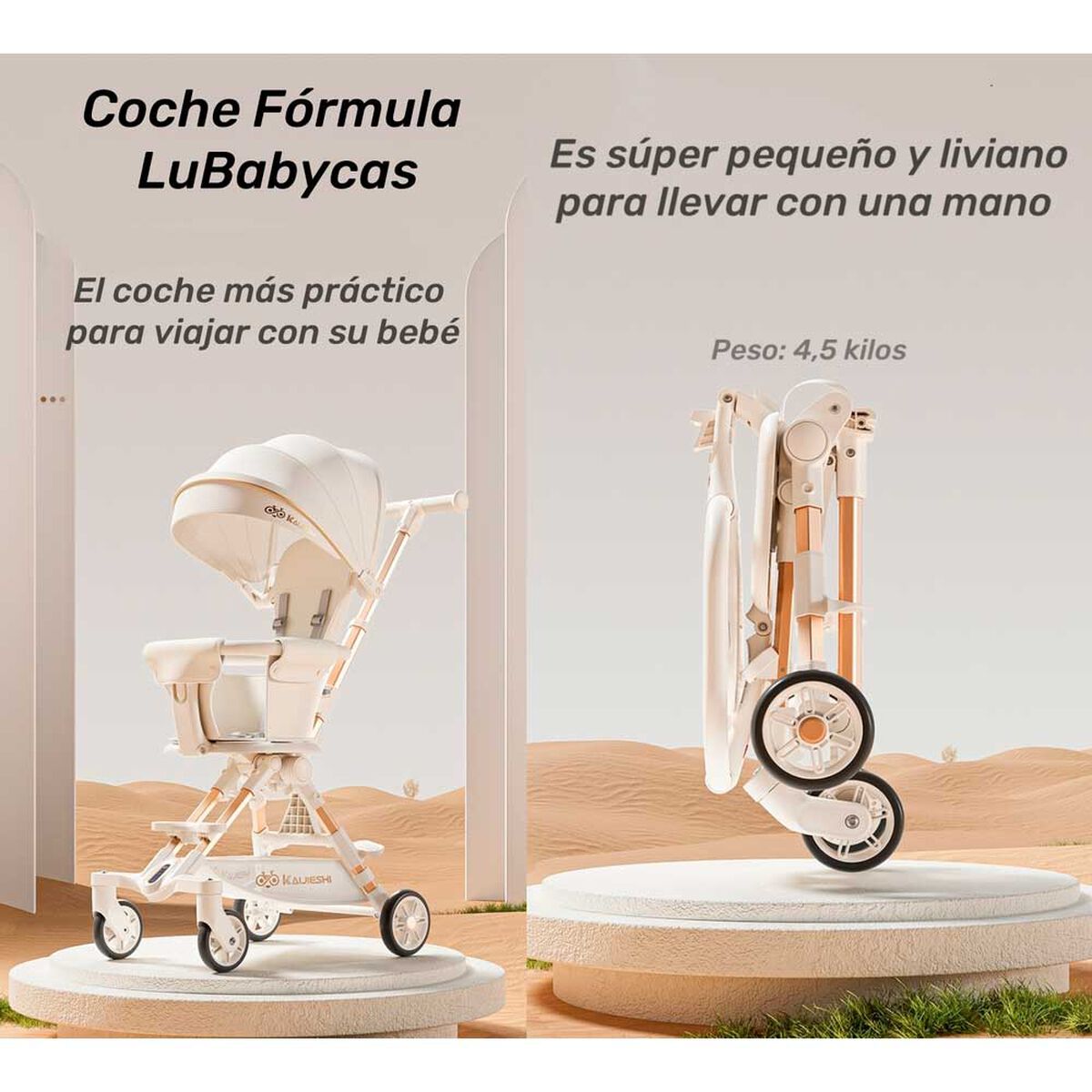 Coche de Paseo Últra Compacto Lubabycas Negro