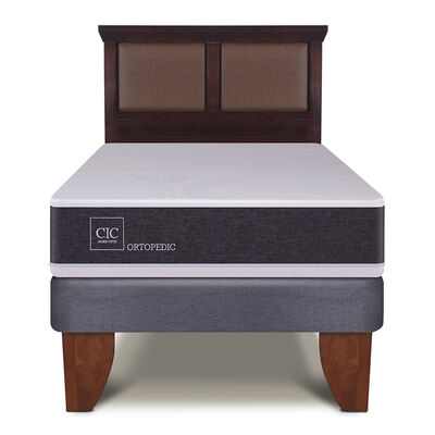 Imagen 1 del producto Cama Europea CIC 1,5 Plazas New Ortopedic + Respaldo New Torino Chocolate