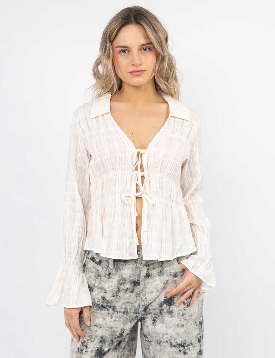 Blusa Nudos Manga Larga Mujer Icono