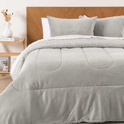 Imagen 1 del producto Plumón Mashini Coral Sherpa 2 Plazas Gris