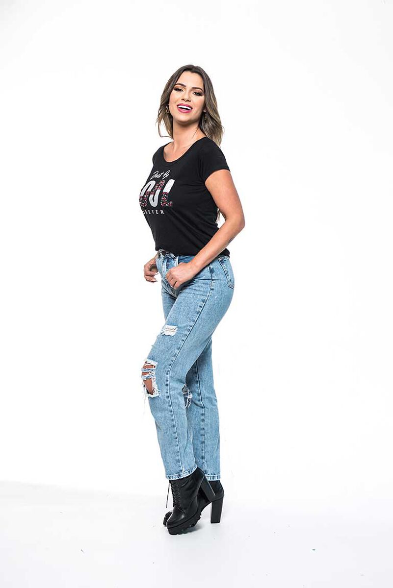 Polera Manga Corta Mujer Rock Caviar