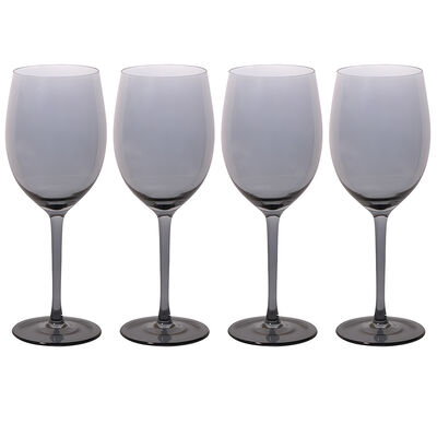 Imagen 1 del producto Set 4 Copas de Vidrio Zibel Galvanizad Gris