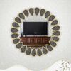 Espejo Decorativo Redondo Ankara Gotas de Metal Negro