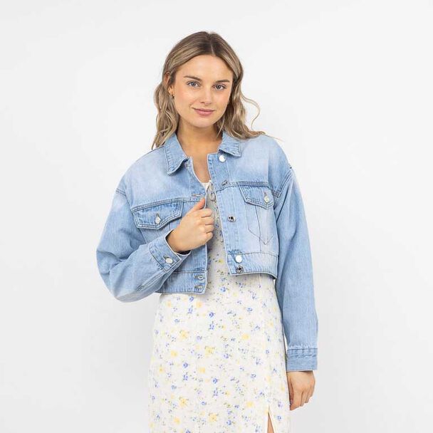 Chaqueta Crop Denim Mujer Icono