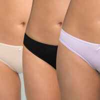 Pack 3 Calzones Bikini Mujer Intime Black, Rosado, Surt.Color