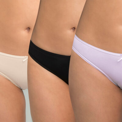 Pack 3 Calzones Bikini Mujer Intime Black, Rosado, Surt.Color