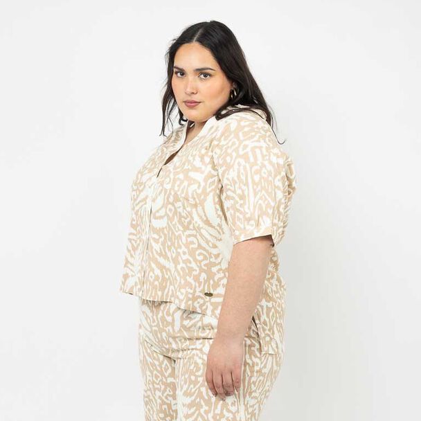 Blusa Botones Manga Corta Mujer Extralindas