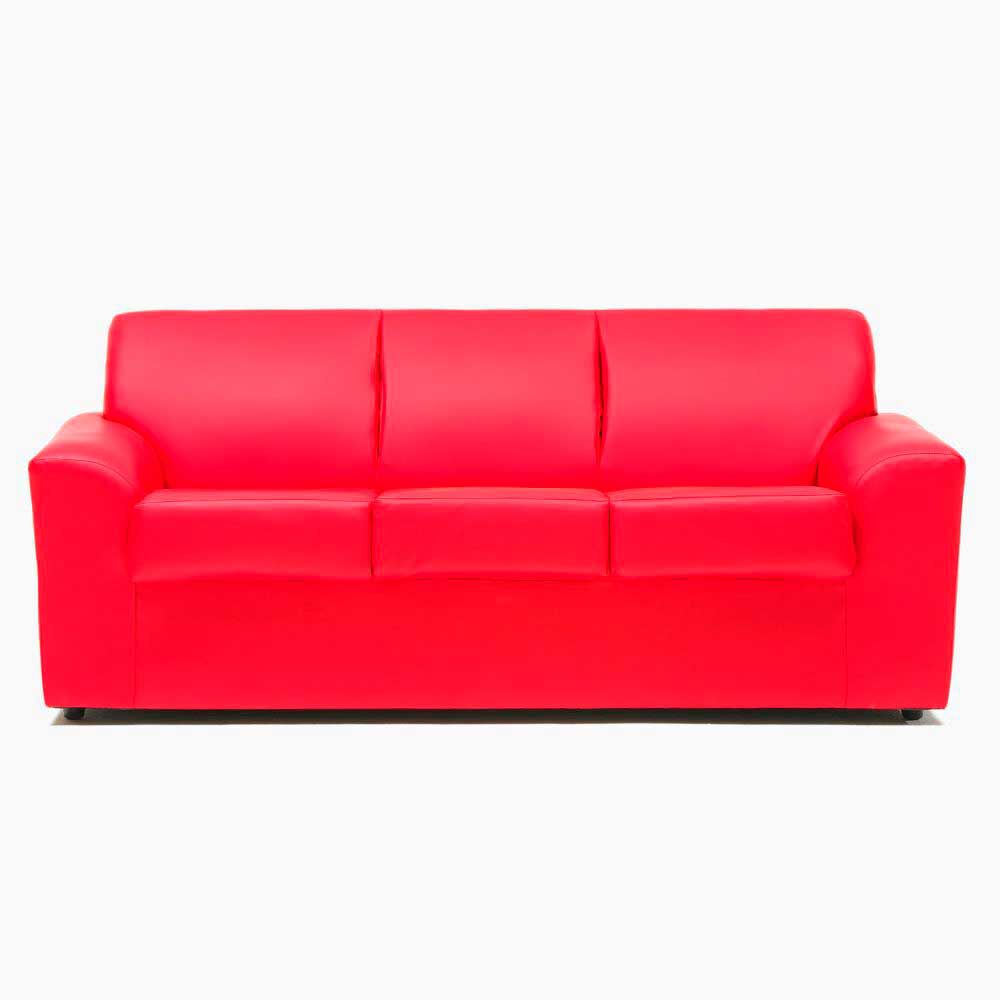 Sofá Cabsur Milan 3 Cuerpos PU Rojo
