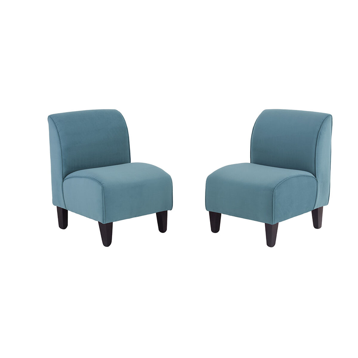 Juego de Living Bodevir Lua 3 Cuerpos + 2 Poltronas Felpa Turquesa