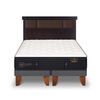 Cama Europea CIC Base Dividida 2 Plazas Premium + Respaldo New Dublin Chocolate