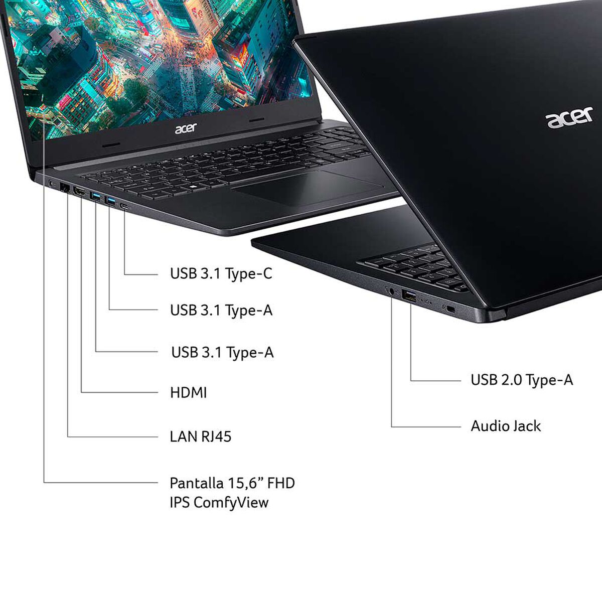 Notebook Acer A515-54-34VM Core i3 12GB 512GB SSD 15,6"