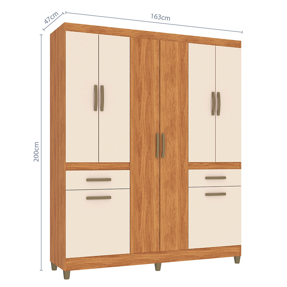 Clóset Vekkahome Aveiro 8 Puertas 2 Cajones Beige