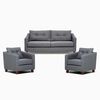 Juego de Living Barra Design Elena Sofá 3 Cuerpos + Dos Sillones 1 Cuerpo Gris