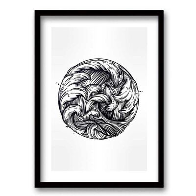 Cuadro Decorativo Retela Ink Sea 40 x 30 cm