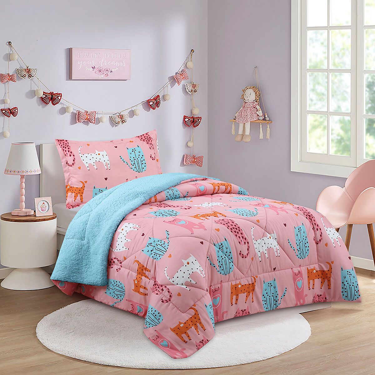 Plumón Doral 1,5 Plazas Kids Gatitos