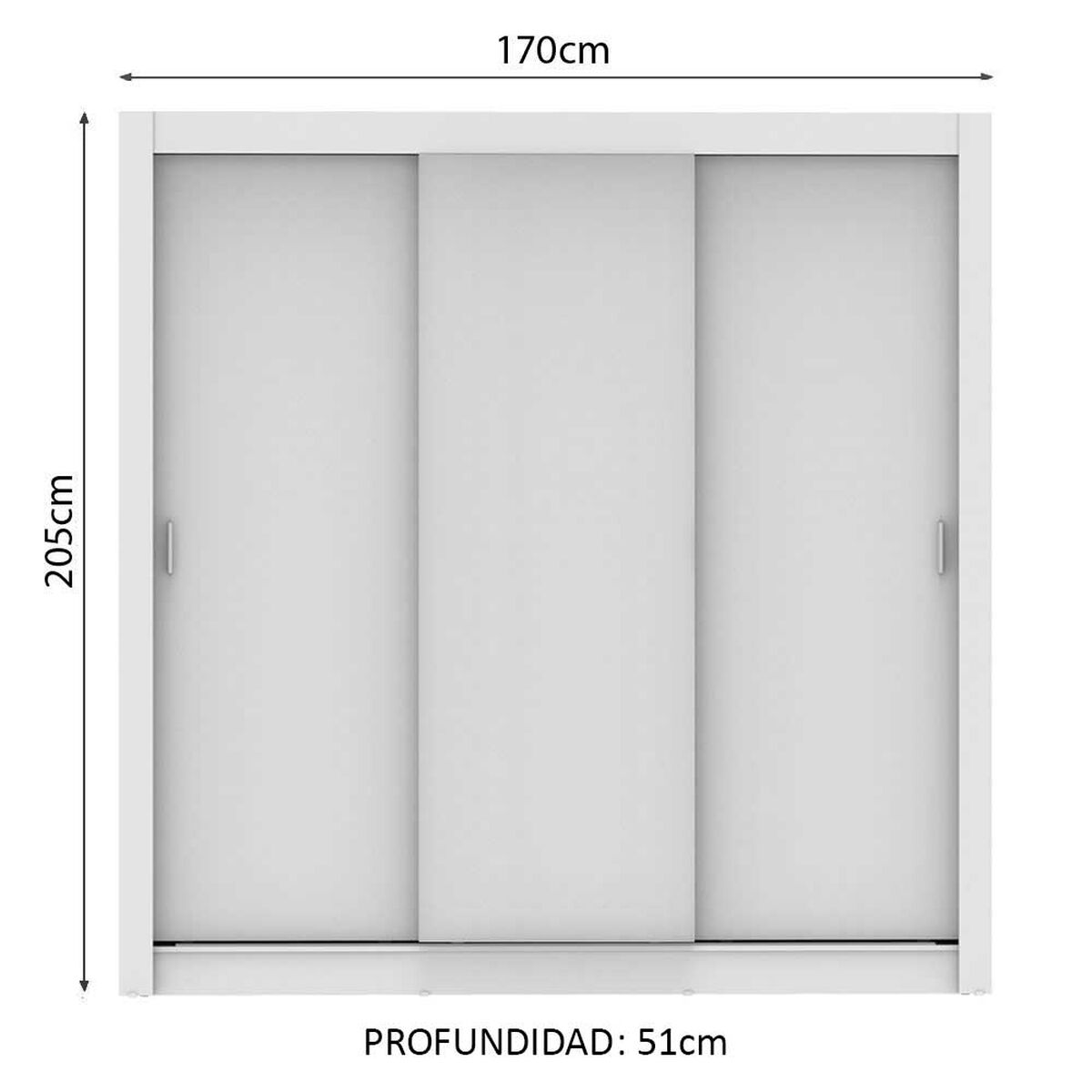 Closet Vekkahome Monaco 3 Puertas Blanca