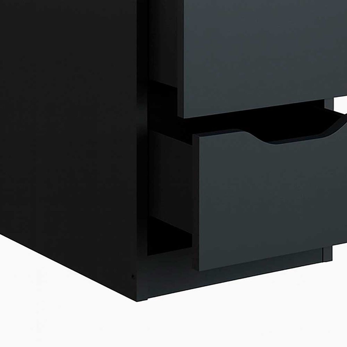 Velador Vekkahome Americano 3 Cajones Negro