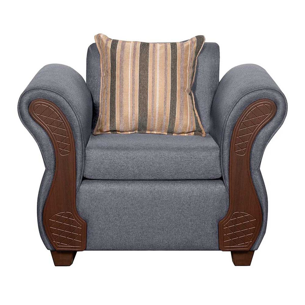 Juego de Living Ruzam Mobel Marsella Sof&aacute; 3 Cuerpos + Dos Sillones 1 Cuerpo Lino Gris