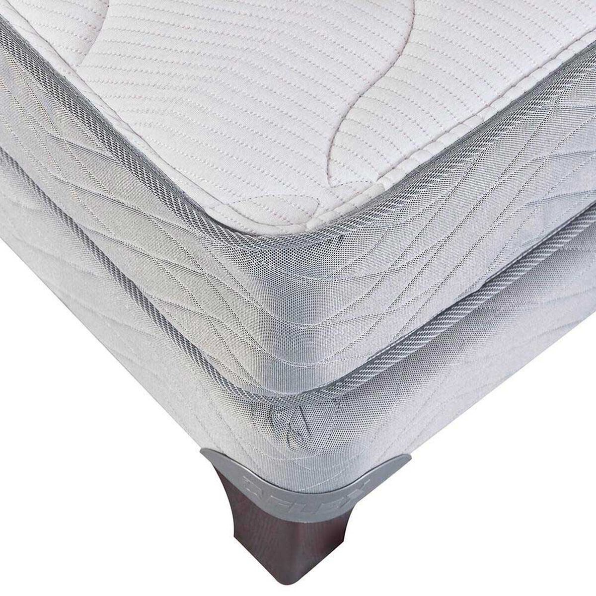 Cama Europea 2 Plazas  Threrapedic M&aacute;s Gris + Set Maderas  Florencia