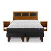 Cama Europea Flex Base Dividida 2 Plazas Therapedic Plus + Respaldo + 2 Veladores Toscana