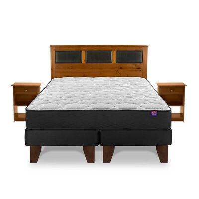 Imagen 2 del producto Cama Europea Flex Base Dividida 2 Plazas Therapedic Plus + Respaldo + 2 Veladores Toscana