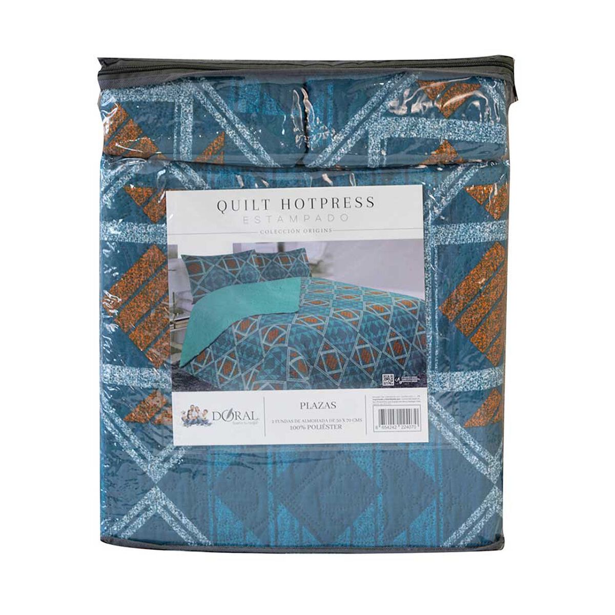 Quilt Doral 1,5 Plazas Hotpress Origins D8 Estampado
