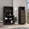Combo Archivador 4 Cajones + Gabinete 2 Puertas TuHome Home Office Negro Soft-Coñac