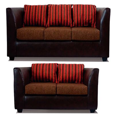 Imagen 1 del producto Juego de Living Elegant Detail Valentino Sofá 3 Cuerpos + Sofá 2 Cuerpos Café