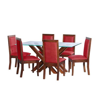 Juego de Comedor Latam Home Merida 6 Sillas Rojo