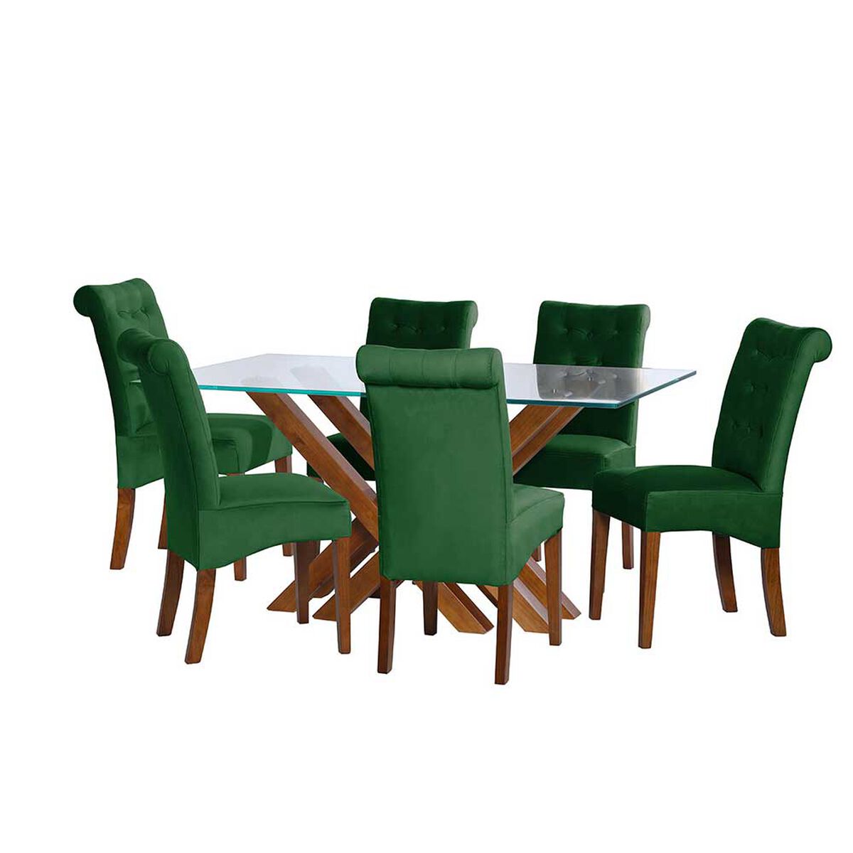 Juego de Comedor Latam Home Merida 6 Sillas Verde