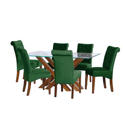 Imagen 1 del producto Juego de Comedor Latam Home Merida 6 Sillas Verde