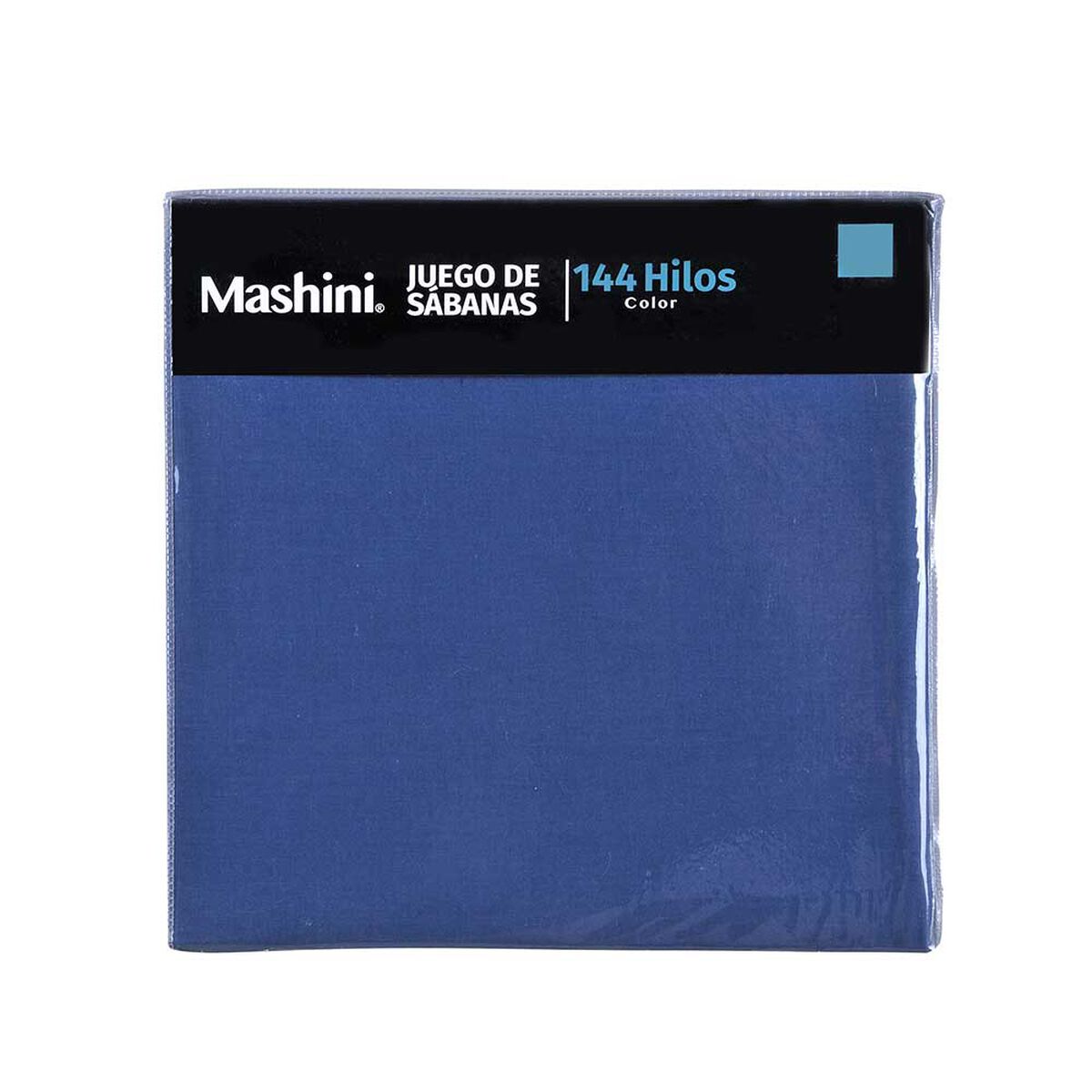 Juego de Sábanas Mashini 144 Hilos King Liso Azul