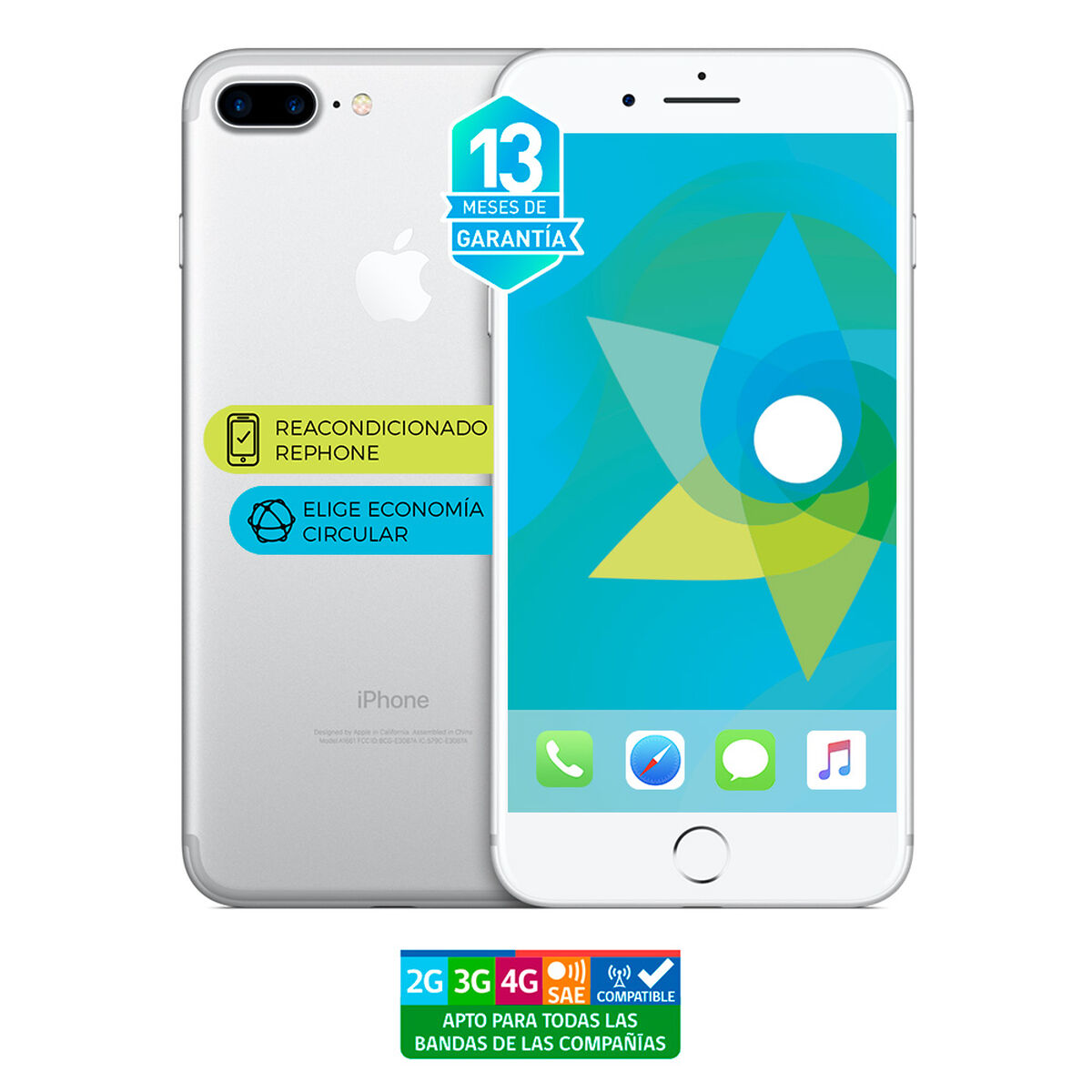 Celular Apple Iphone 7 Plus 128GB 5.5" Reacondicionado Plata Liberado