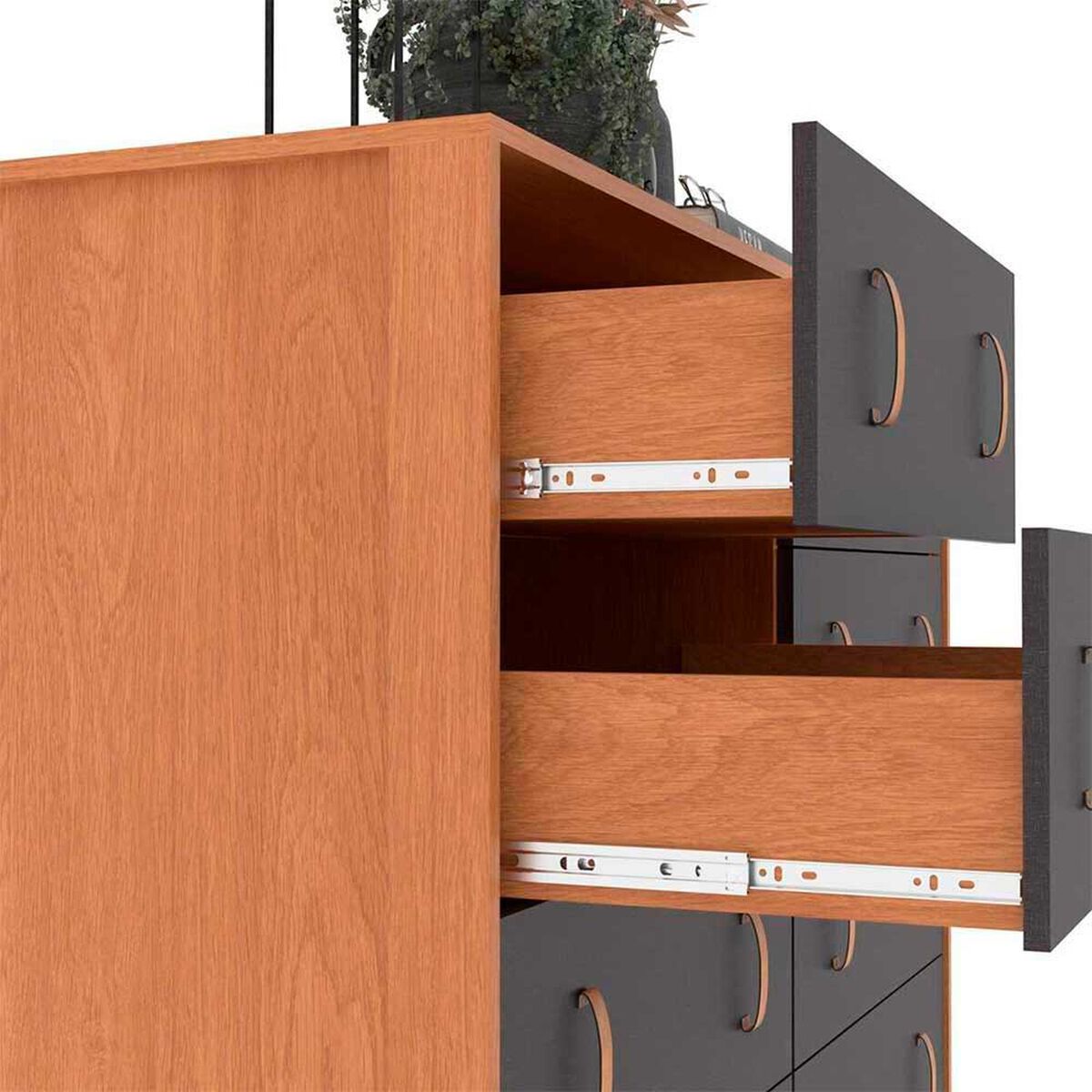 C&oacute;moda Onessta Helena 8 Cajones Caf&eacute; Grafito