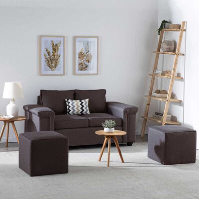Imagen 1 del producto Sofá Mons Sicilia 2 Cuerpos + Dos Pouf 1 Cuerpo Chocolate