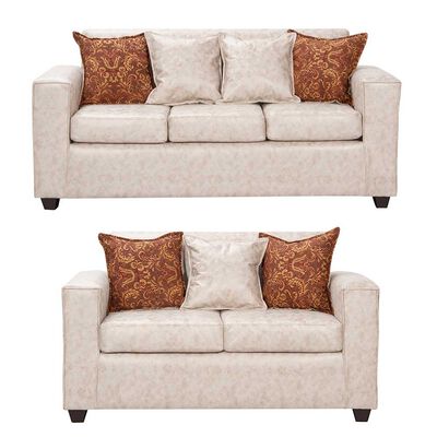 Juego de Living Black Factory Ezeiza Sofá 3 Cuerpos + Sofá 2 Cuerpos Crema