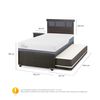 Cama Nido CIC 1,5 Plazas Excellence Plus + Respaldo + Velador Dublin