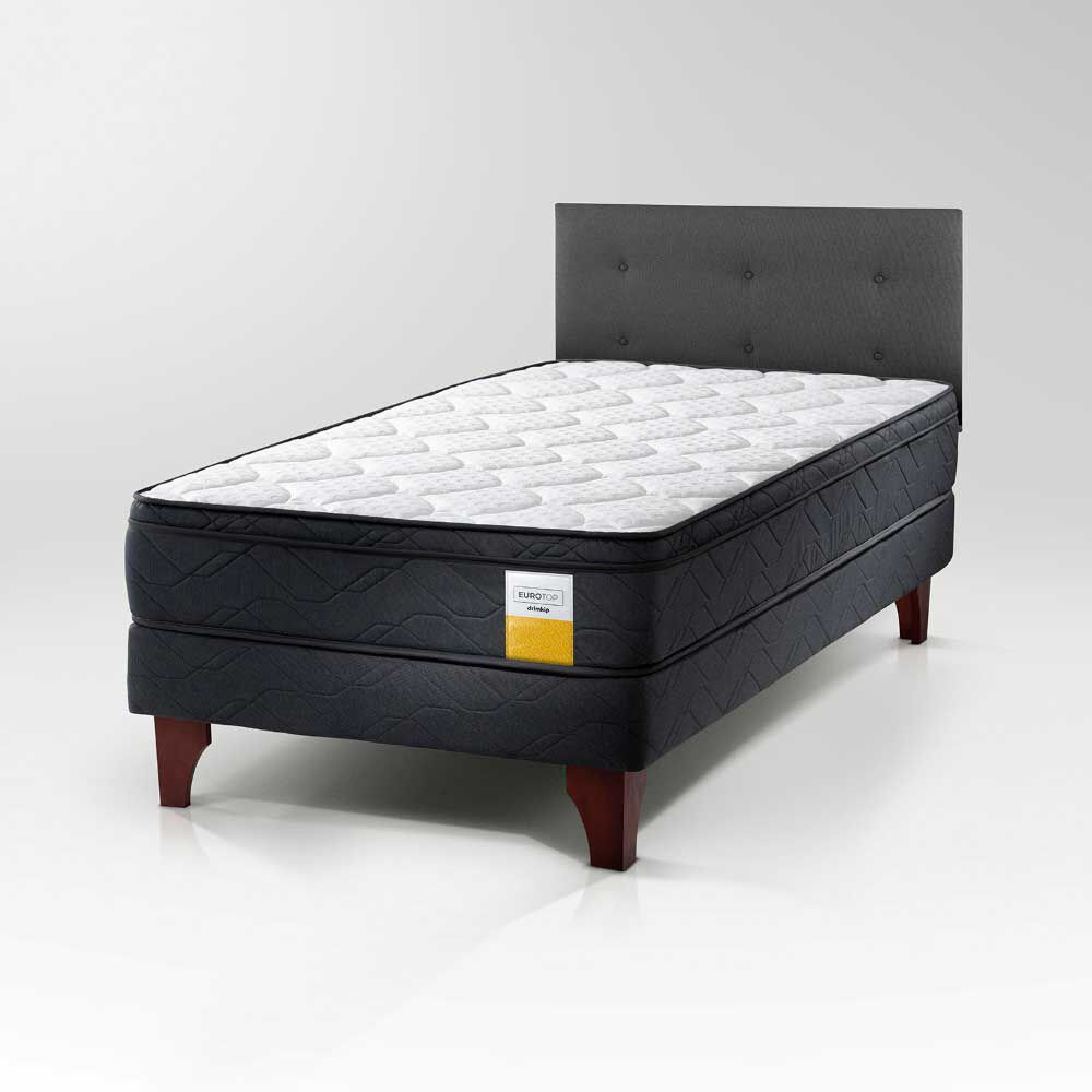 Cama Europea Drimkip 1,5 Plazas Eurotop + Respaldo Royal