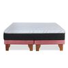 Cama Europea Latam Home Base Dividida Súper King Zen Top Foam Soft Velvet Palo Rosa