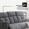 Sof&aacute; Reclinable Zoy Home Beijing 3 Cuerpos Grafito
