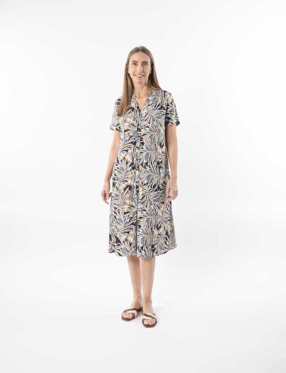 Vestido Midi Manga Corta Mujer Portman Club