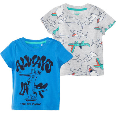 Pack 2 Polera Estampada Manga Corta de Algodón Bebo Chess Baby