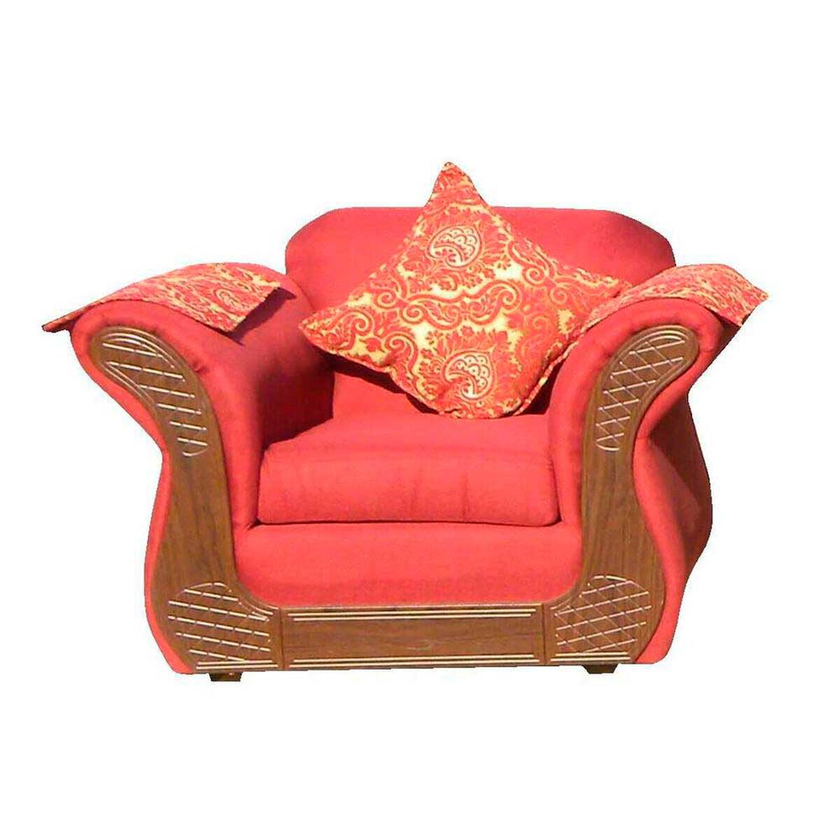 Juego de Living Almore Irlanda Sof&aacute; 2 Cuerpos + Dos Sillones 1 Cuerpo Rojo